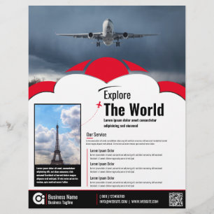 Travel Agency Flyer Red Template