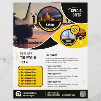 Travel Agency Flyer Yellow Template