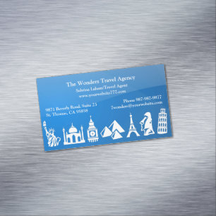Travel Agency Magnetic Business Card