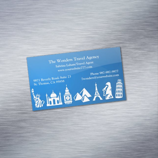 Travel Agency Magnetic Business Card (In Situ)