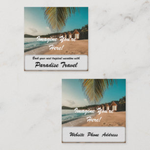 Travel Agency Marketing And Advertising Tropical Square Business Card