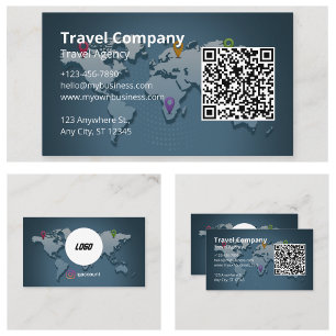 Travel Agency World Map Business Card