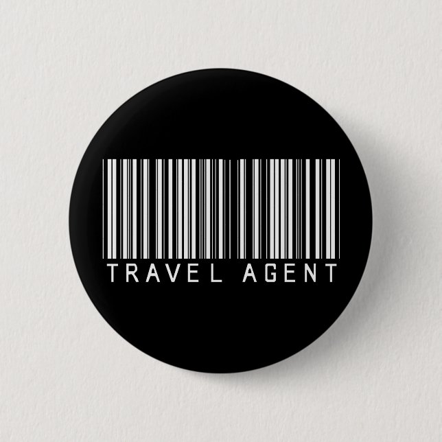 Travel Agent Bar Code 6 Cm Round Badge (Front)