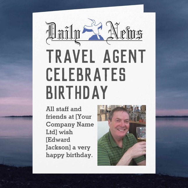 Travel Agent Birthday Card to Personalise (Creator Uploaded)