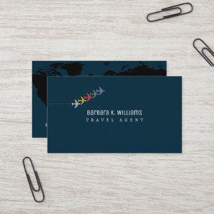 Travel Agent Business Cards with 5-Colour Aeroplan