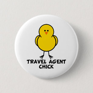 Travel Agent Chick 6 Cm Round Badge