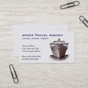 Travel Agent Cruise Ship Agency Business Card