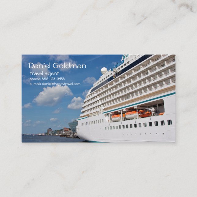 Travel Agent Cruise Ship Business Card (Front)