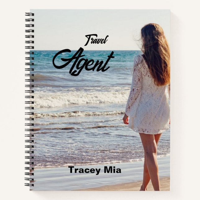 Travel agent custom name notebook (Front)