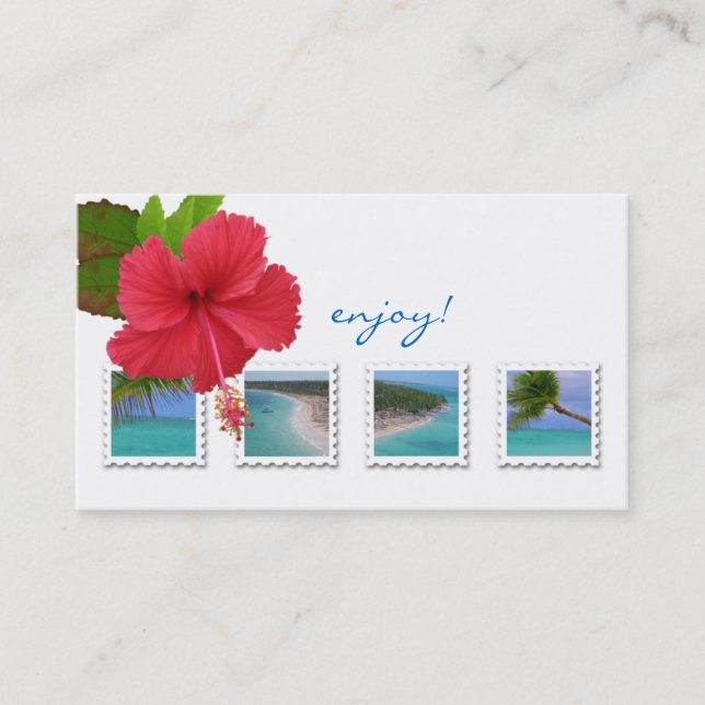 Travel Agent Hibiscus Ocean Business Card (Front)