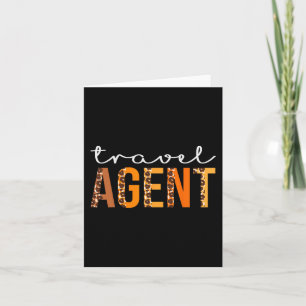 Travel Agent leopard Squad Cute Fall Autumn Thanks Card
