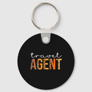 Travel Agent leopard Squad Cute Fall Autumn Thanks Key Ring
