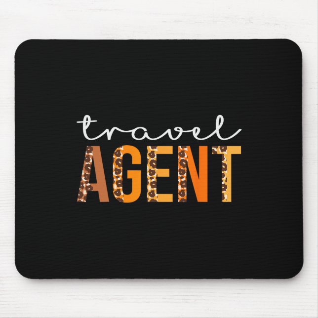 Travel Agent leopard Squad Cute Fall Autumn Thanks Mouse Pad (Front)