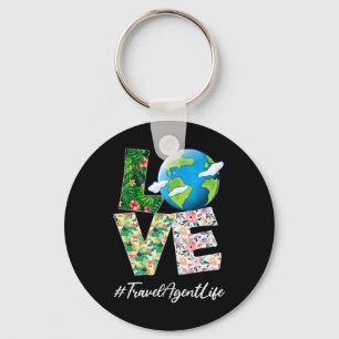 Travel Agent Love World Earth Day Anniversary Key Ring
