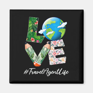 Travel Agent Love World Earth Day Save The Planet  Magnet