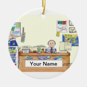 Travel Agent - Male Ceramic Ornament