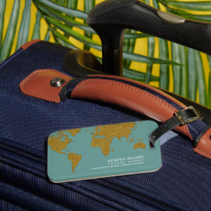 Travel Agent Modern dusty-teal-blue Luggage Tag