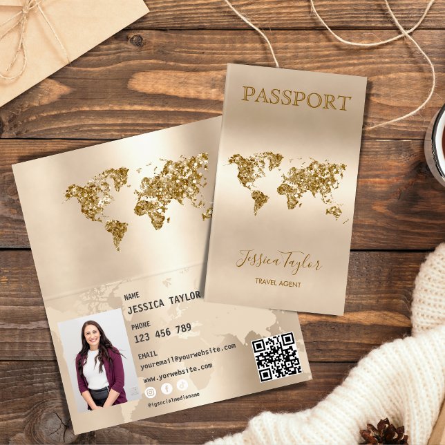 Travel Agent Passport World Map Insert Photo (Creator Uploaded)