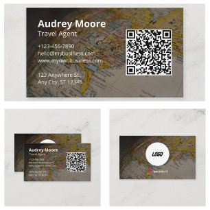 Travel Agent QR Code Business Card