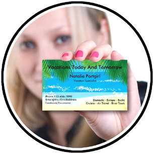 Travel Agent Specialist Tropical Theme Business Card