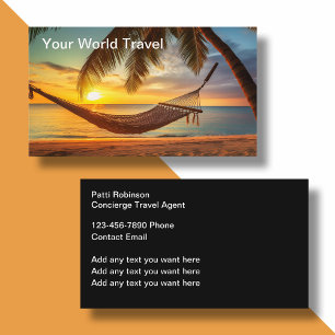 Travel Agent Sunset Hammock Business Cards