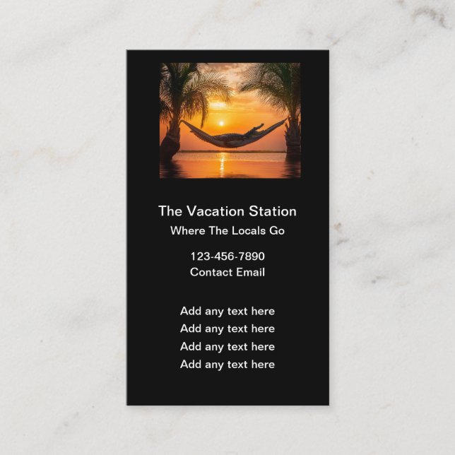 Travel Agent Tropical Theme Business Card (Front)