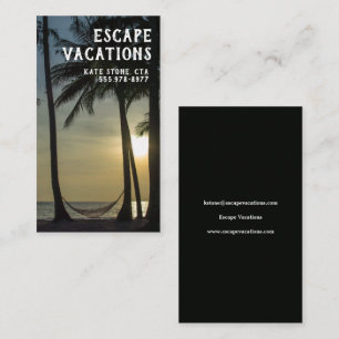 Travel Agent, Tropical, Vacation, Business Card