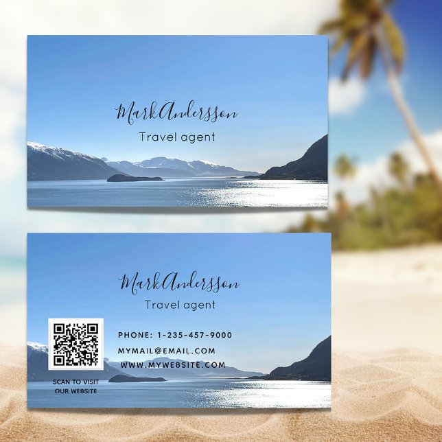 Travel agent vacation tourism photo business card (Creator Uploaded)