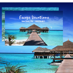 Travel Agent, Vacation, Tropical, Worldwide, Business Card