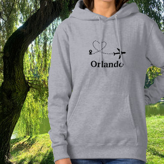 Travel Airplane Heart Contrail and Custom Location Hoodie