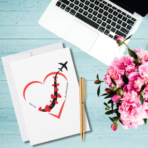 Travel Airplane Heart I Love My Silverliner Friend Holiday Card