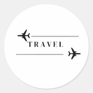 Travel airplane T-Shirt Classic Round Sticker