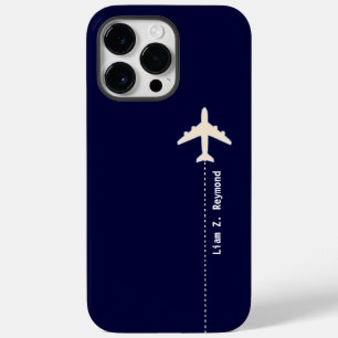 Travel Airplane with Dotted Line Blue Case-Mate iPhone 14 Pro Max Case