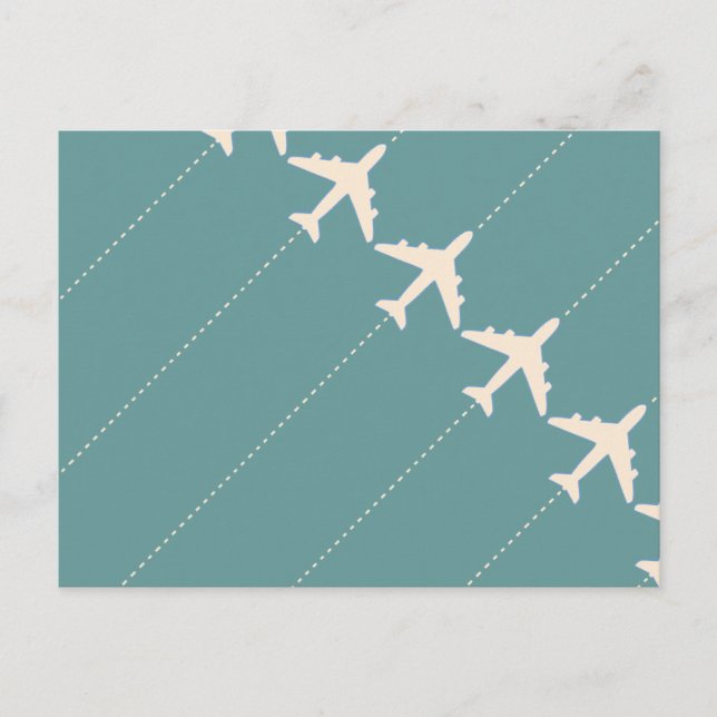 travel airplane with dotted line postcard (Front)