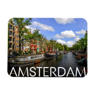 Travel Amsterdam, holland canal vintage gifts Magnet
