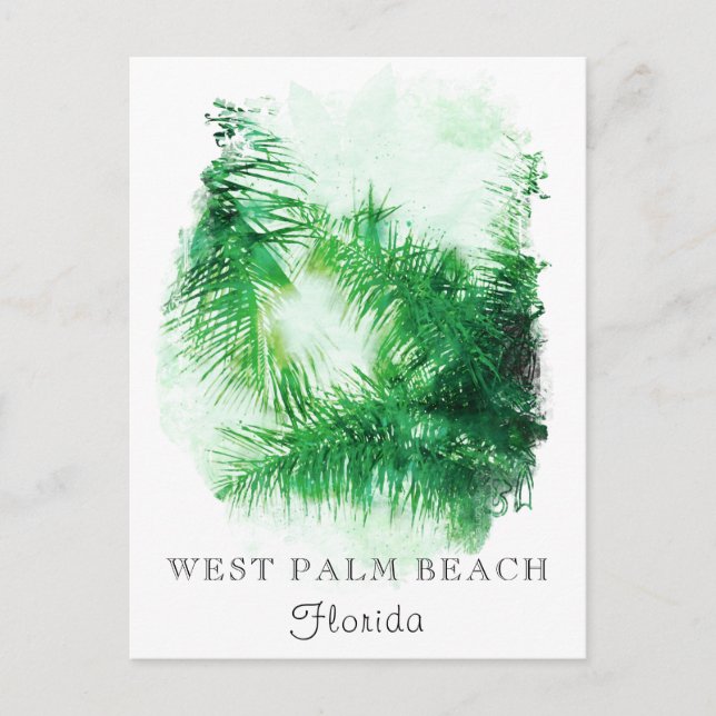 *~* Travel AP25 Personalise Tropical Palm Tree Postcard (Front)