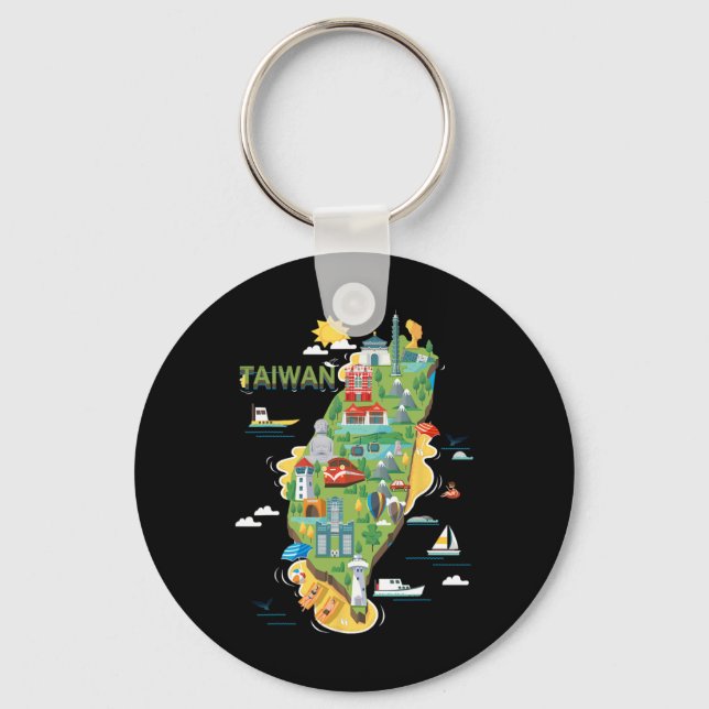 Travel Around Asia Taiwan Taipei Family Vacation S Key Ring (Front)