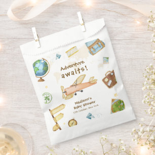 Travel Around The World Airplane Baby Shower Favour Bag
