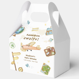 Travel Around The World Airplane Baby Shower Favour Box