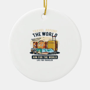 Travel Around The World Ceramic Ornament