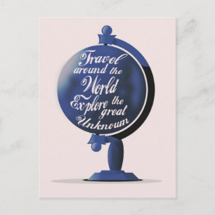 Travel Around the World Explore the Great Unknown Postcard
