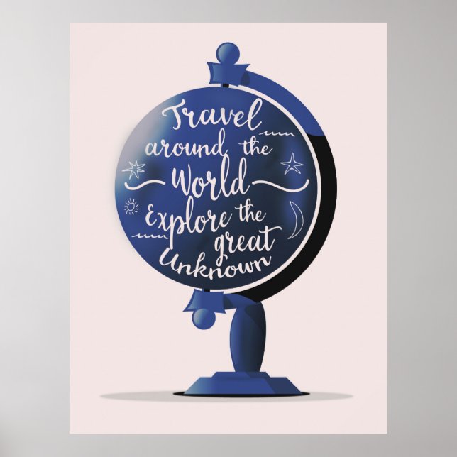 Travel Around the World Explore the Great Unknown Poster (Front)