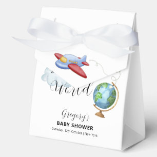 Travel Around The World Map Airplane Baby Shower Favour Box