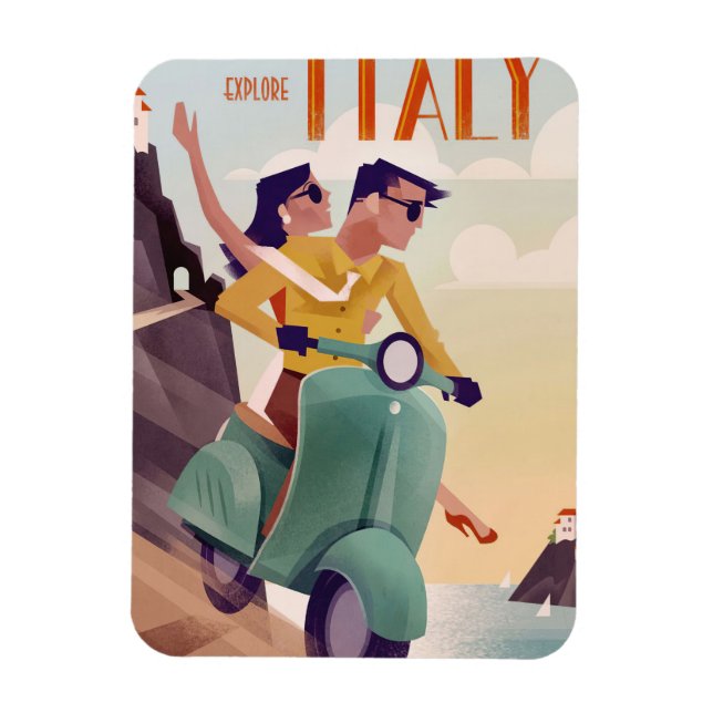 Travel Art Explore Italy Magnet (Vertical)