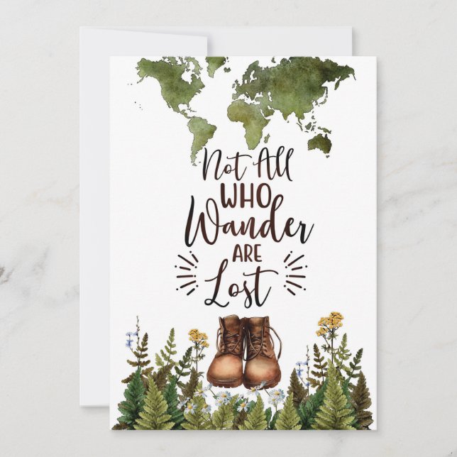 Travel Art Not All Who Wander Are Lost Save The Date (Front)