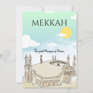 Travel art of the Great Mosque of Mecca Holiday Card
