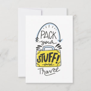Travel Art Pack Your Stuff And Travel RSVP Card