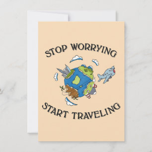Travel Art Start Travelling The World Invitation