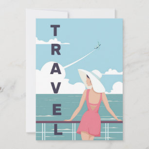 Travel Art Time To Travel Holiday Card