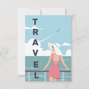 Travel Art Time To Travel RSVP Card